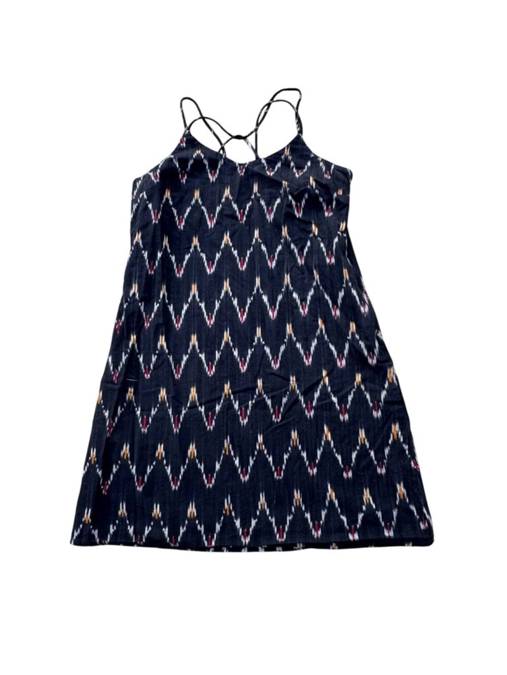 Loft Womens Petite Sleeveless Black Patterned Dress 6P Lightweight Lined A-Line